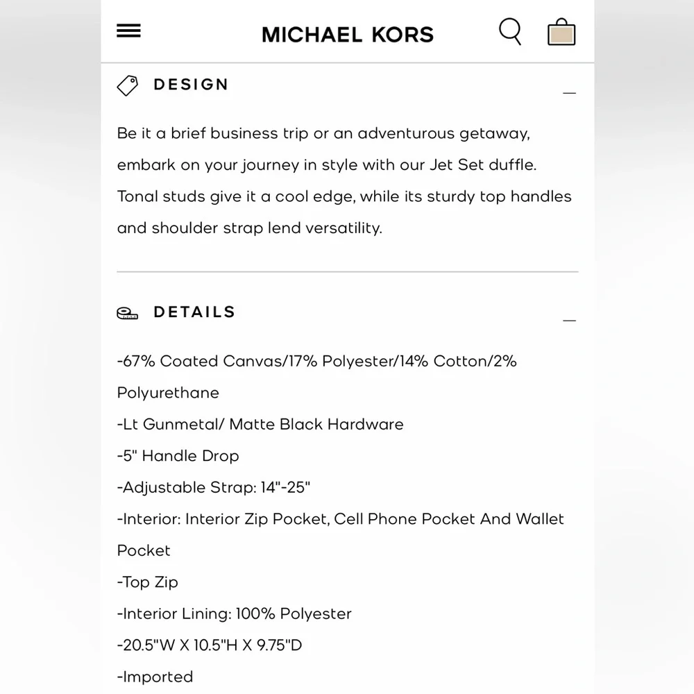 MICHAEL KORS Jet Set Travel Studded Large Duffle - Picture 6 of 14